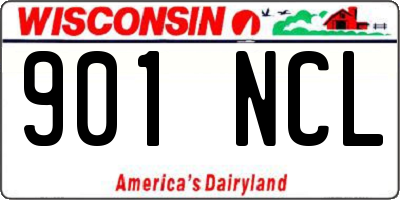 WI license plate 901NCL