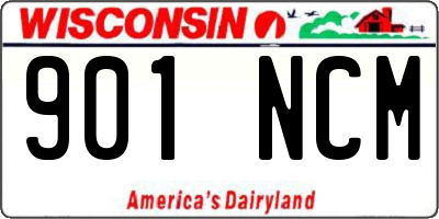 WI license plate 901NCM