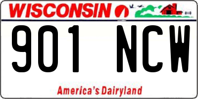 WI license plate 901NCW