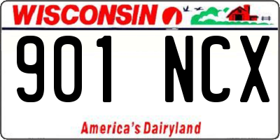 WI license plate 901NCX