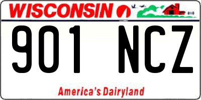 WI license plate 901NCZ