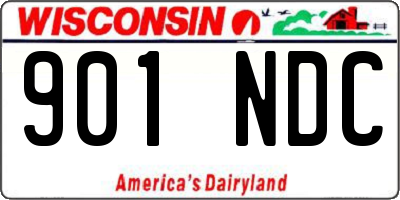 WI license plate 901NDC