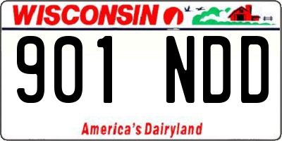 WI license plate 901NDD