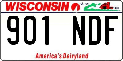 WI license plate 901NDF