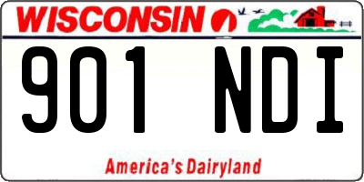 WI license plate 901NDI