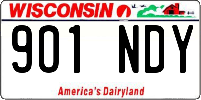WI license plate 901NDY