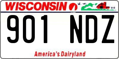 WI license plate 901NDZ