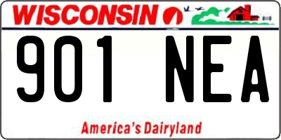 WI license plate 901NEA