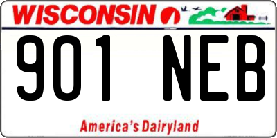 WI license plate 901NEB
