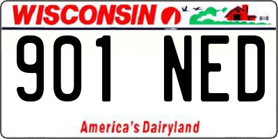 WI license plate 901NED