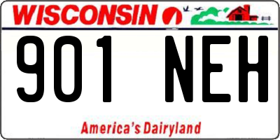 WI license plate 901NEH