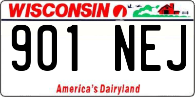 WI license plate 901NEJ