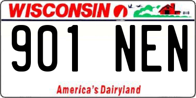 WI license plate 901NEN