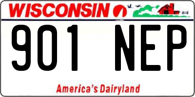 WI license plate 901NEP