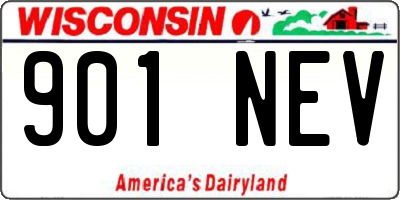 WI license plate 901NEV