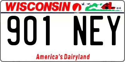 WI license plate 901NEY