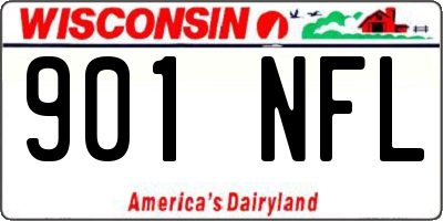 WI license plate 901NFL