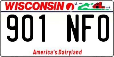 WI license plate 901NFO