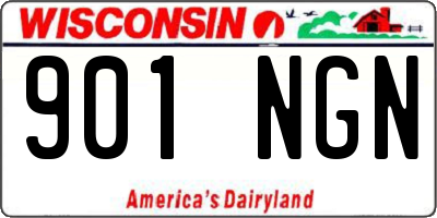 WI license plate 901NGN