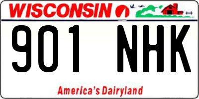 WI license plate 901NHK