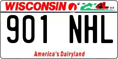 WI license plate 901NHL