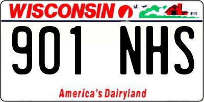 WI license plate 901NHS