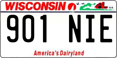 WI license plate 901NIE