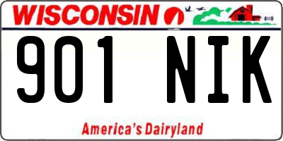 WI license plate 901NIK