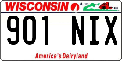 WI license plate 901NIX