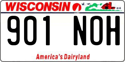 WI license plate 901NOH