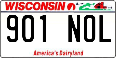 WI license plate 901NOL