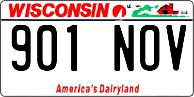 WI license plate 901NOV