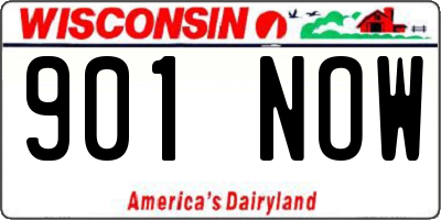 WI license plate 901NOW