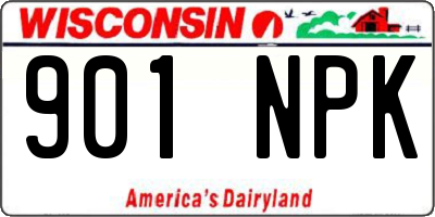 WI license plate 901NPK