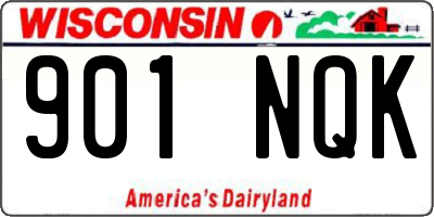 WI license plate 901NQK