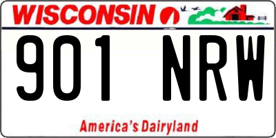 WI license plate 901NRW