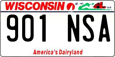 WI license plate 901NSA