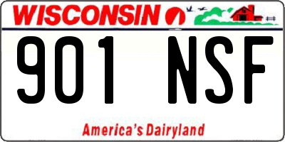 WI license plate 901NSF