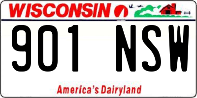 WI license plate 901NSW
