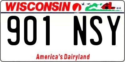 WI license plate 901NSY