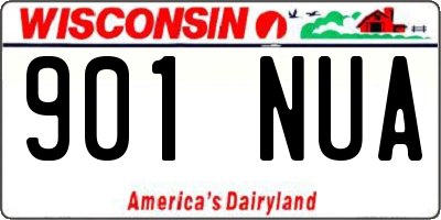 WI license plate 901NUA