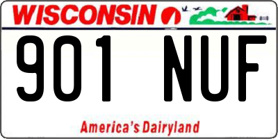 WI license plate 901NUF