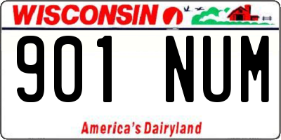 WI license plate 901NUM