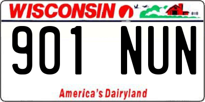 WI license plate 901NUN