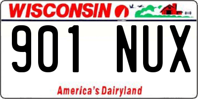 WI license plate 901NUX