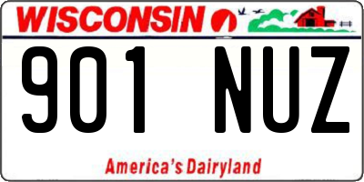 WI license plate 901NUZ