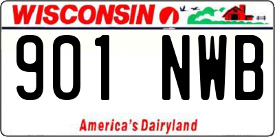 WI license plate 901NWB