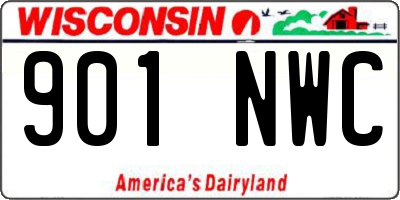 WI license plate 901NWC