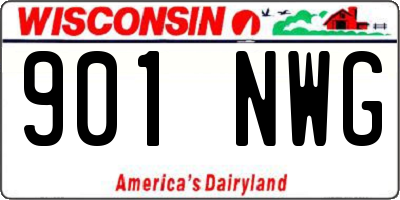 WI license plate 901NWG