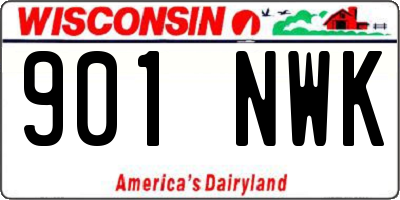WI license plate 901NWK